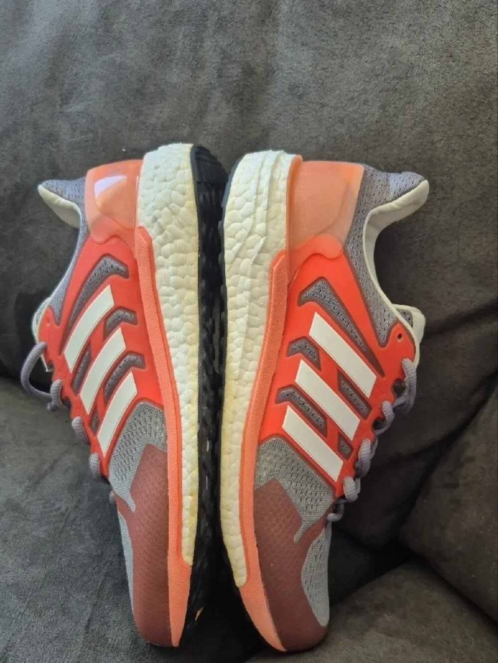 Women's Gray and Coral Athletic Sneakers - Lightweight Support